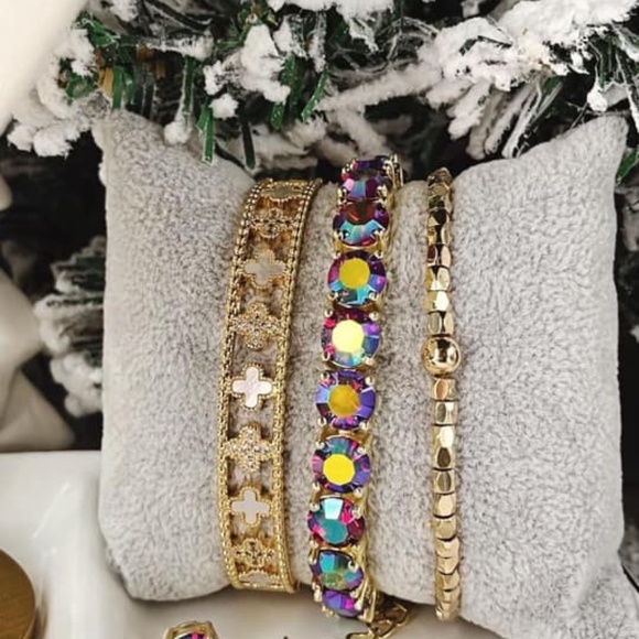 Rare Winterberry Impression Bracelet - Red AB Crystal Tennis Bracelet Park Lane - Picture 5 of 8